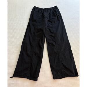 Zara women Wide Leg Black Waist and Ankle Cinch Pant Size M